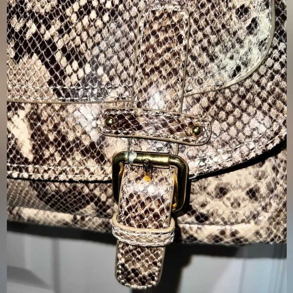Cynthia Rowley Faux Snakeskin Leather Hobo Bag
